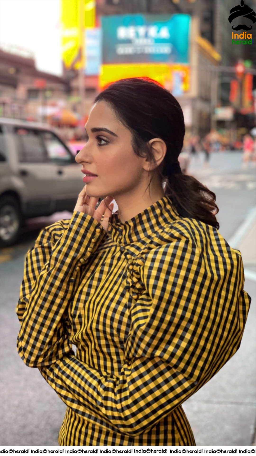 Tamanna looking Sexy As She Is spotted In Times Square New York
