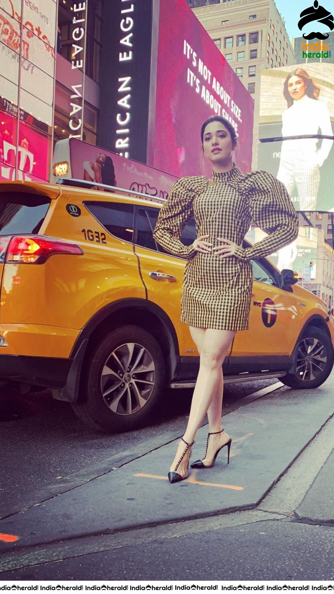 Tamanna looking Sexy As She Is spotted In Times Square New York