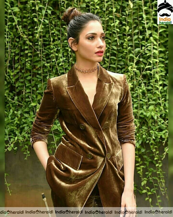Tamannaah Cute Stills in velvet Dress Set 2