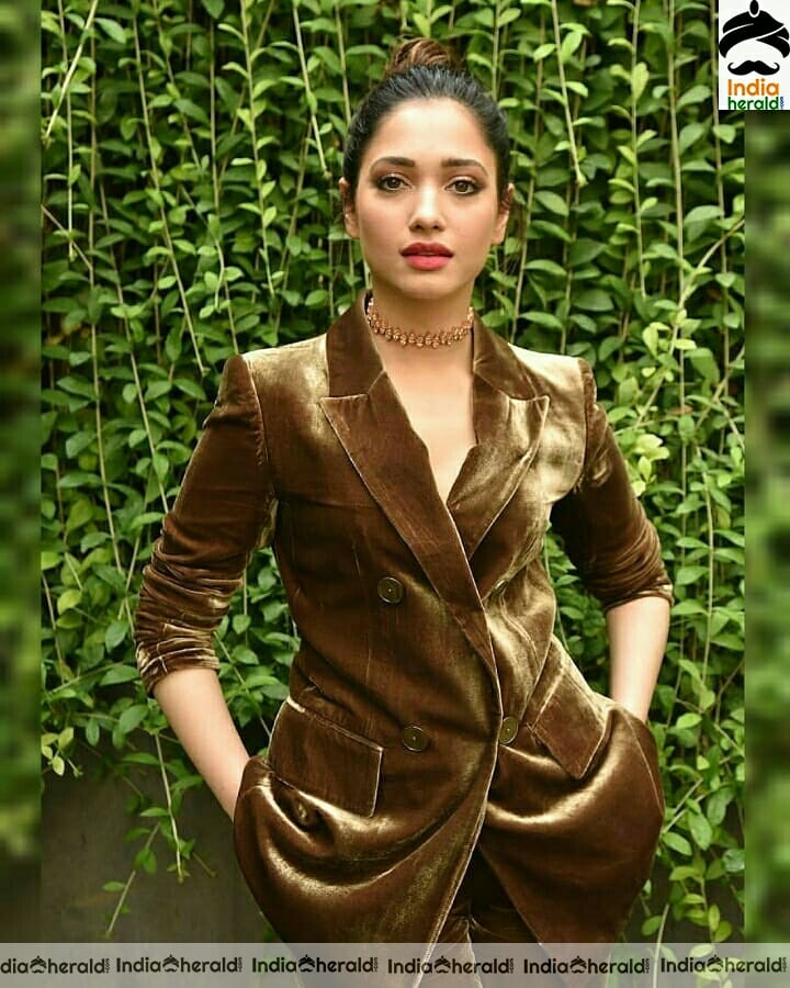 Tamannaah Cute Stills in velvet Dress Set 2