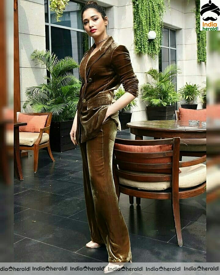 Tamannaah Cute Stills in velvet Dress Set 2