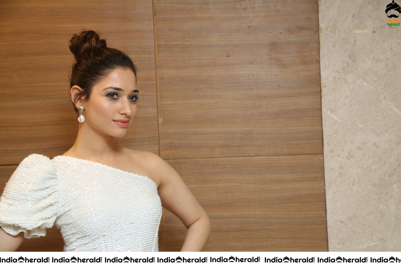 Tamannaah Looking Angelic in White Hot Attire at Action Press Meet Set 2