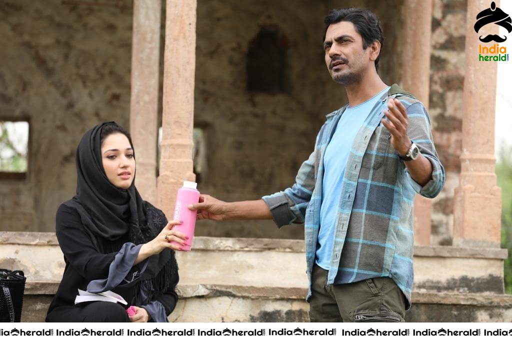 Tamannaah with Nawazuddin Siddiqui from the sets of Bole Chudiyan