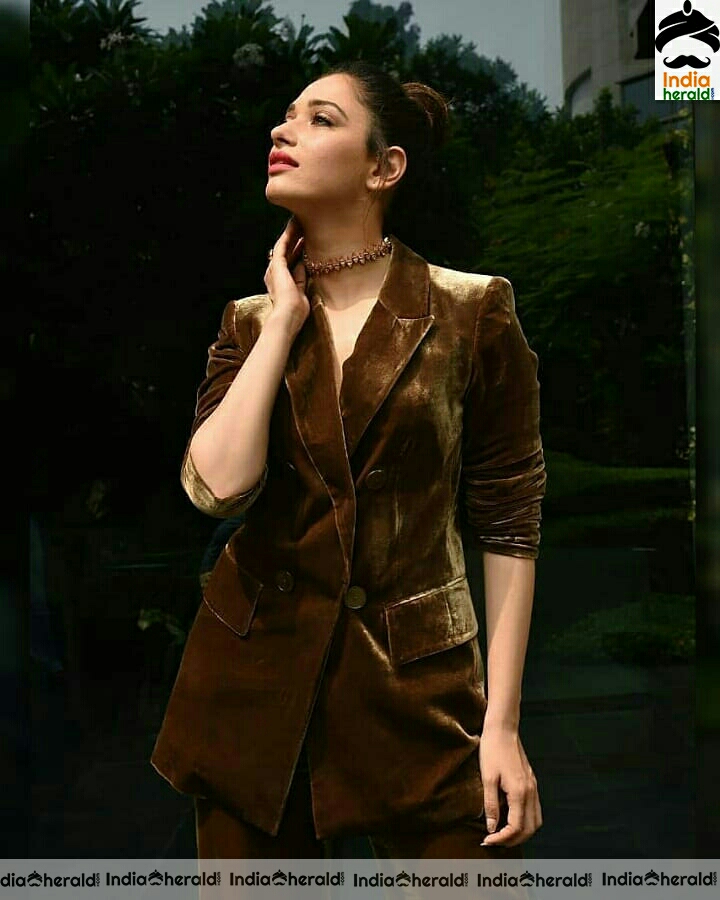Tamannah Cute Brown Dress Stills