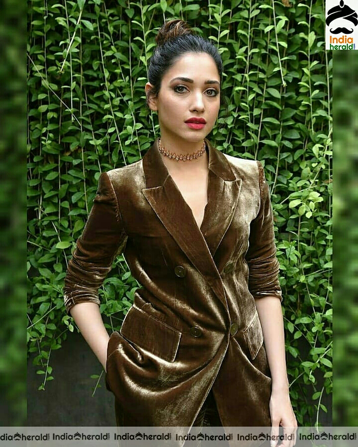 Tamannah Cute Brown Dress Stills