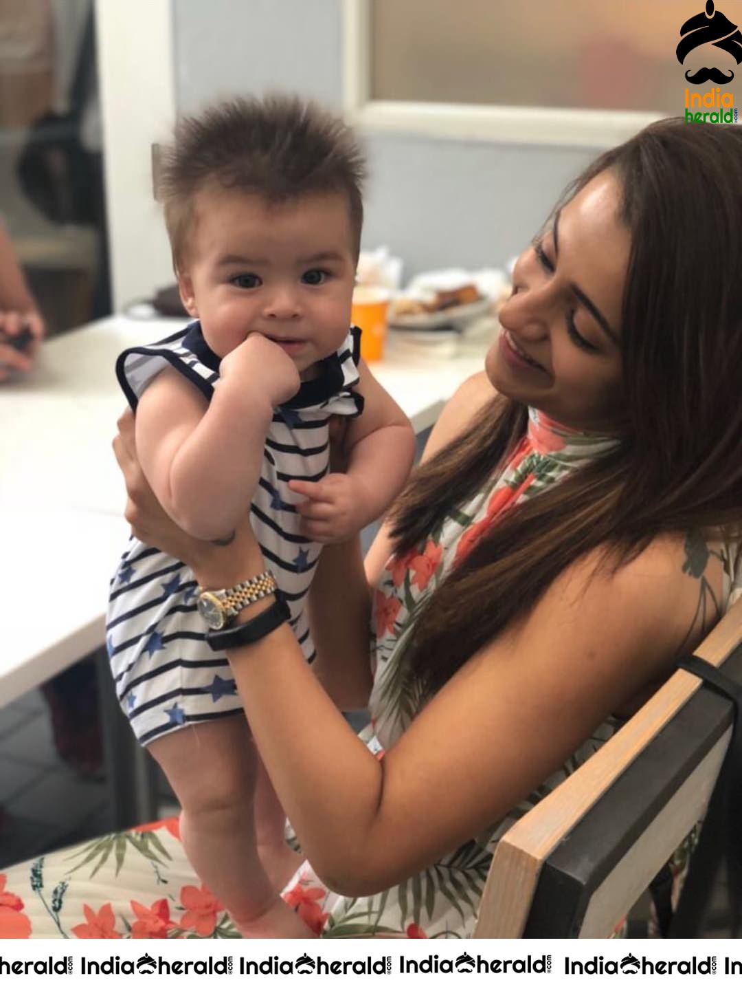 Trisha Cute and Adorable Clicks with her Baby