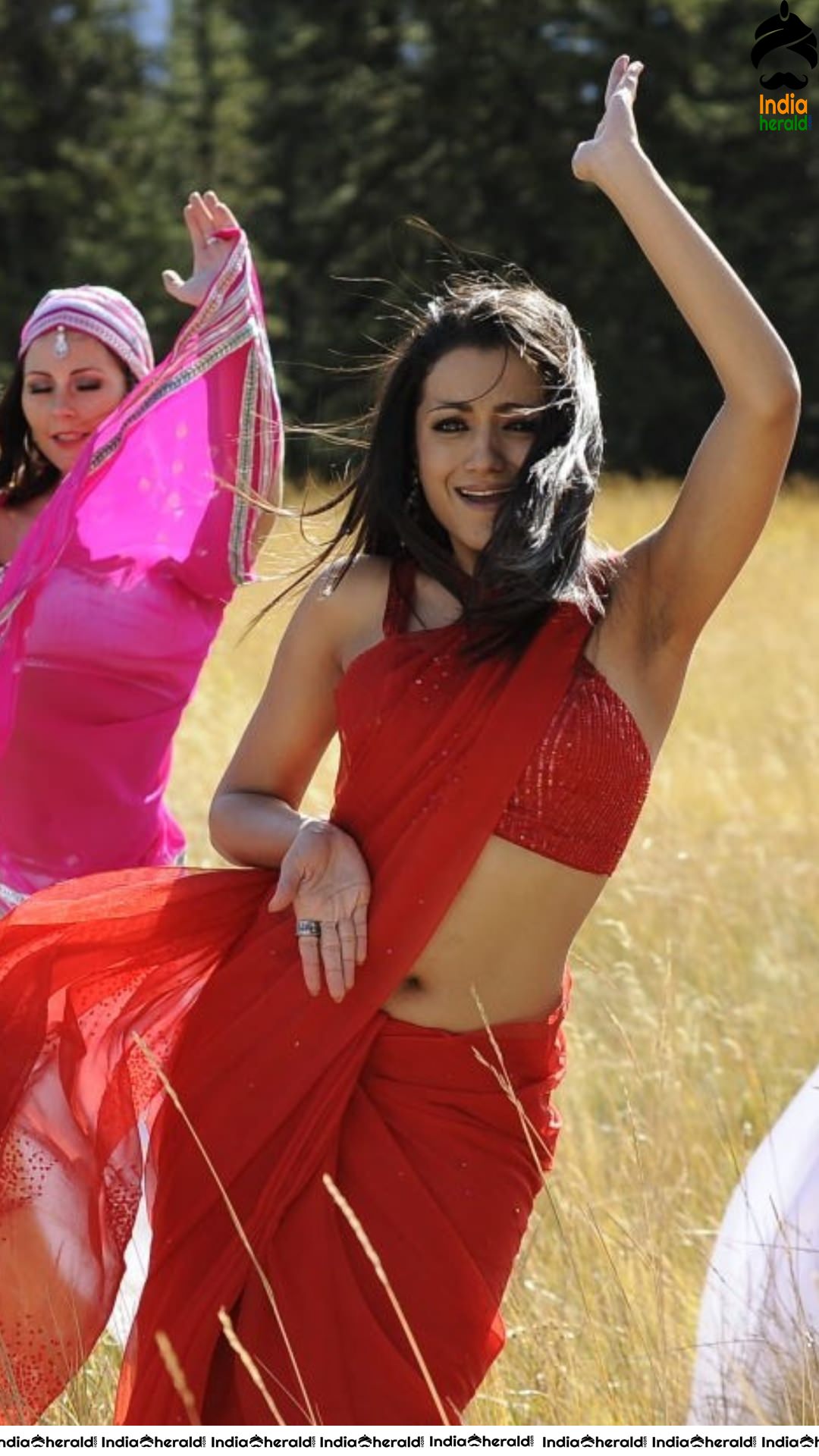 Trisha Red Hot Mood Erecting Photos where she exposes her tempting waist and navel Set 1