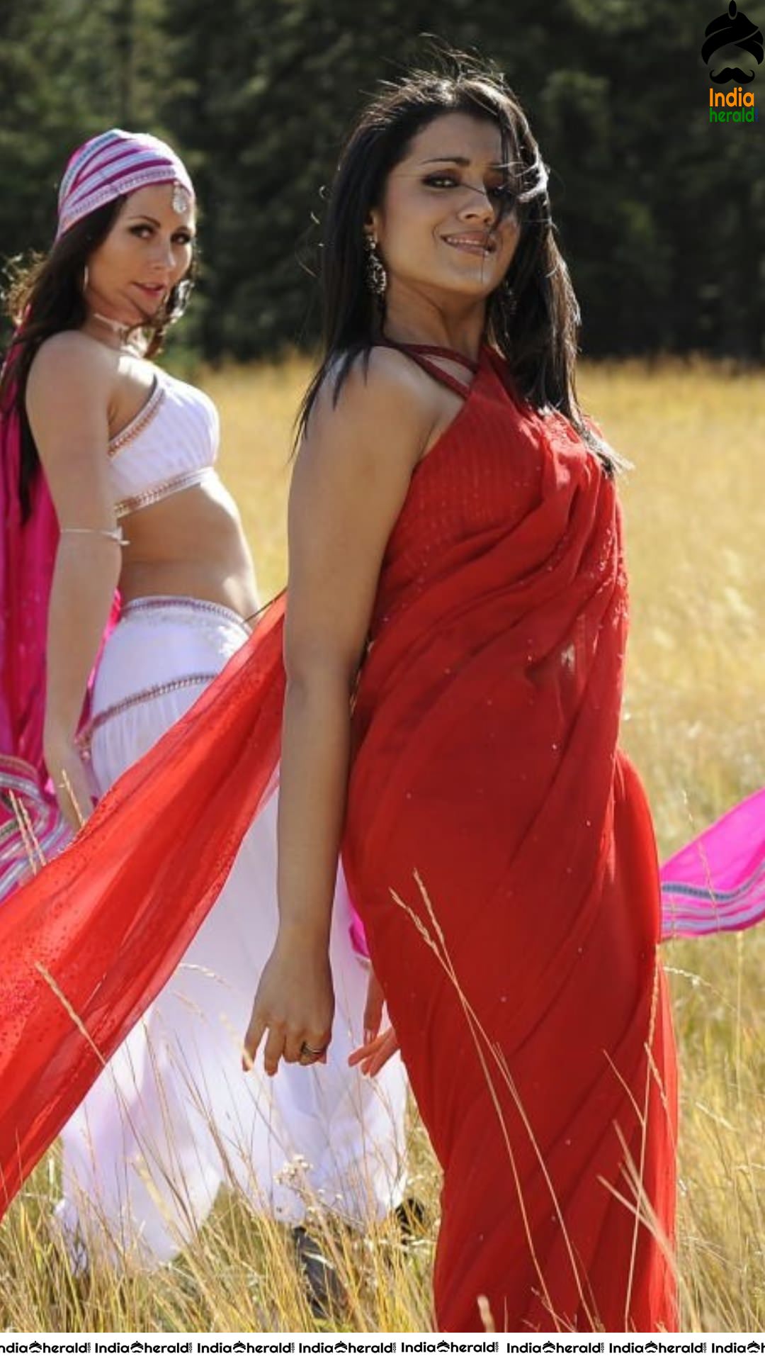 Trisha Red Hot Mood Erecting Photos where she exposes her tempting waist and navel Set 1