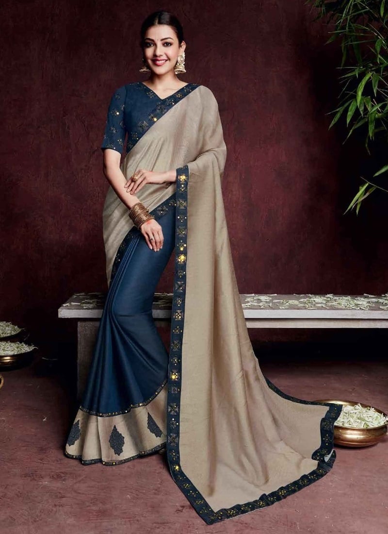 Unseen Rare Photos Of Kajal Aggarwal Posing Sexy For Saree Shopping Website