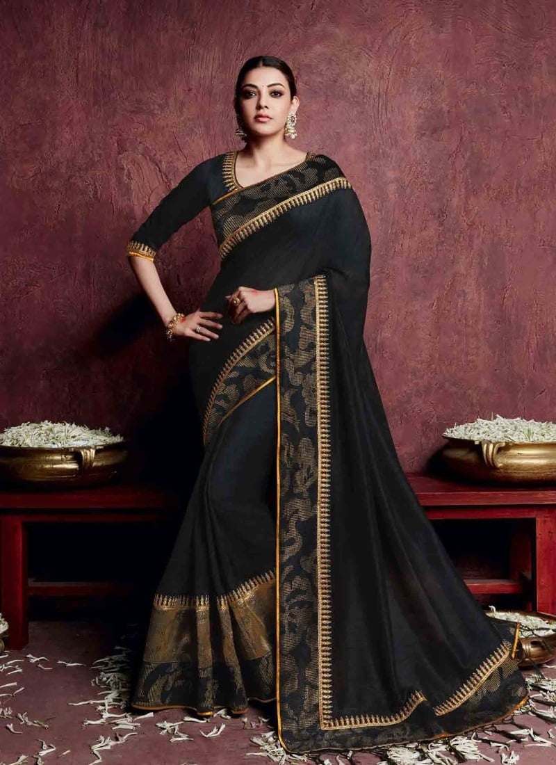 Unseen Rare Photos Of Kajal Aggarwal Posing Sexy For Saree Shopping Website
