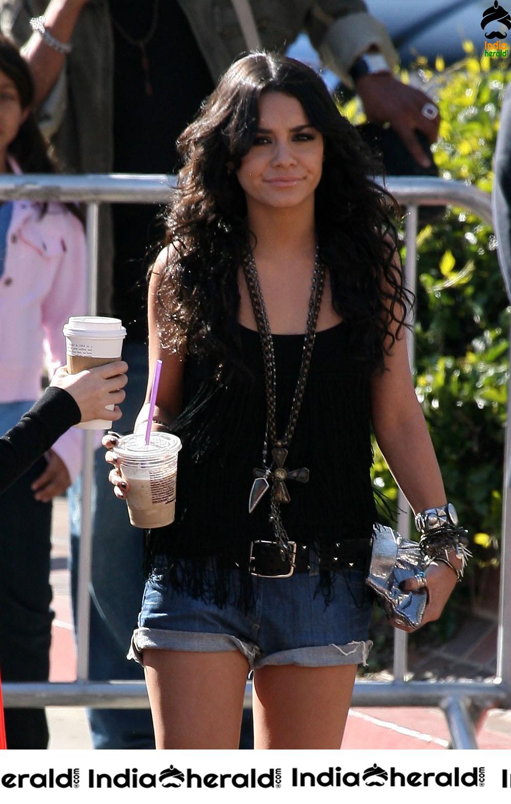 Vanessa Hudgens Arriving in Hot thighs revealing shorts at Nickelodeon Awards