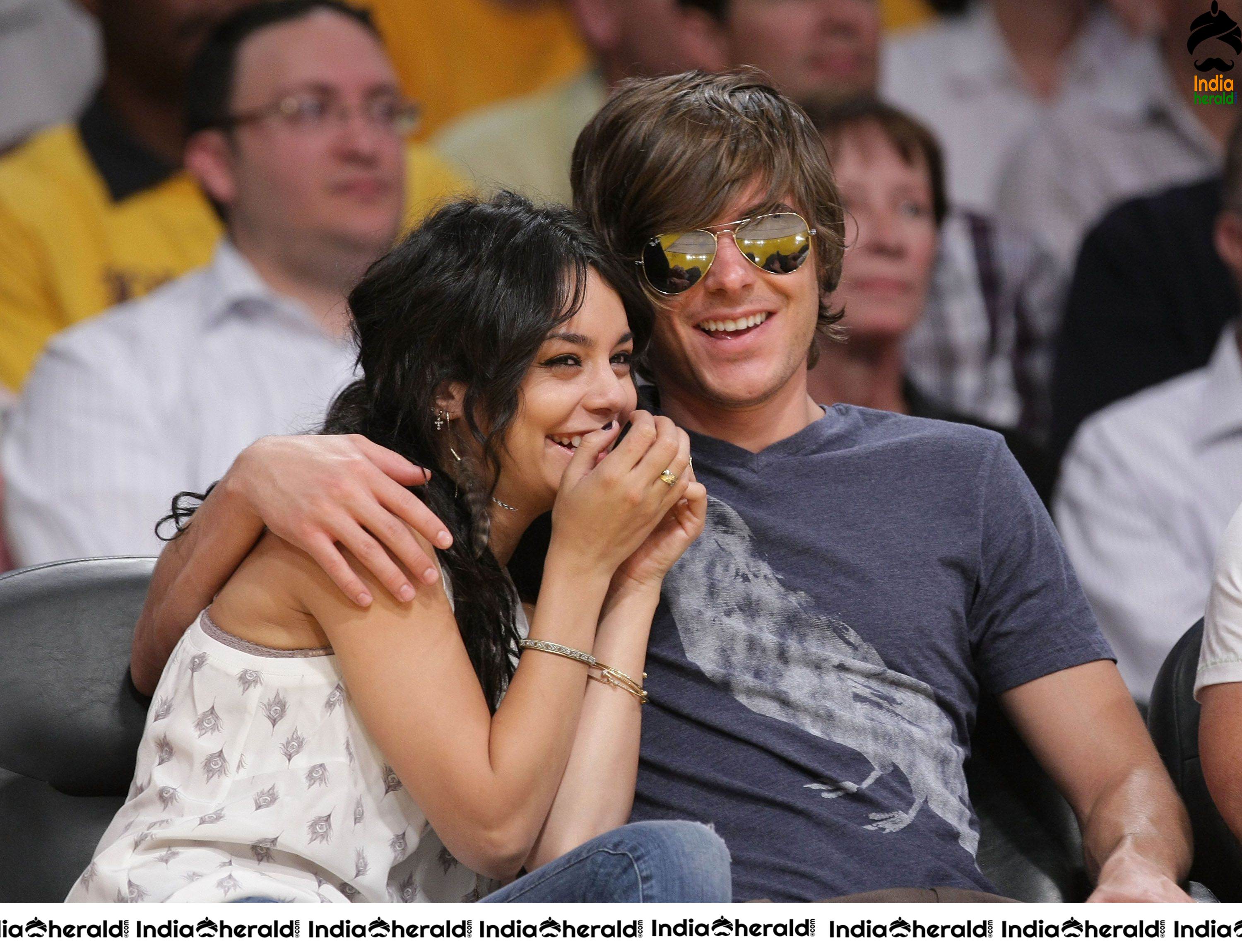 Vanessa Hudgens enjoys a NBA Game between LA Lakers and Utah with her Boyfriend