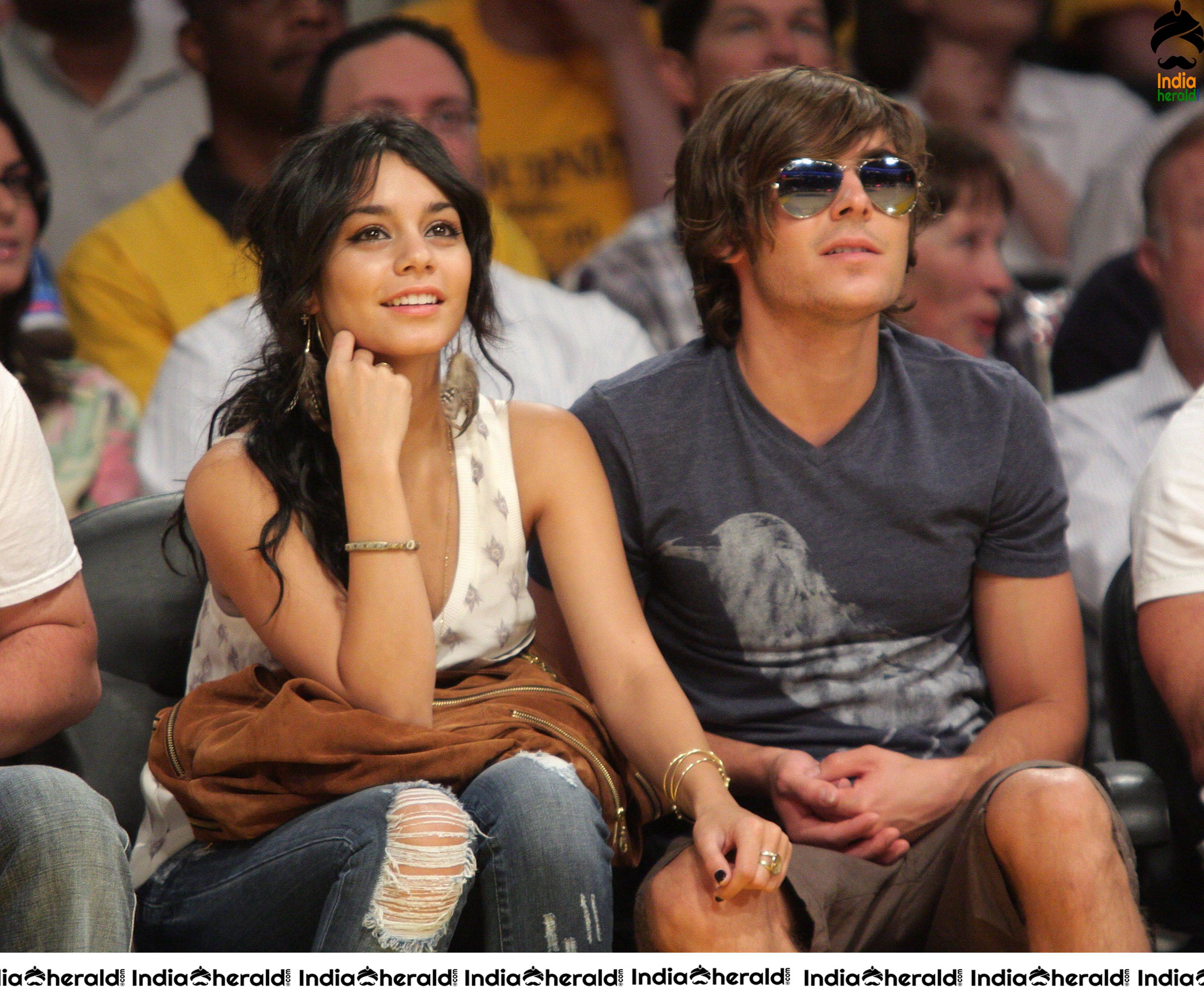 Vanessa Hudgens enjoys a NBA Game between LA Lakers and Utah with her Boyfriend