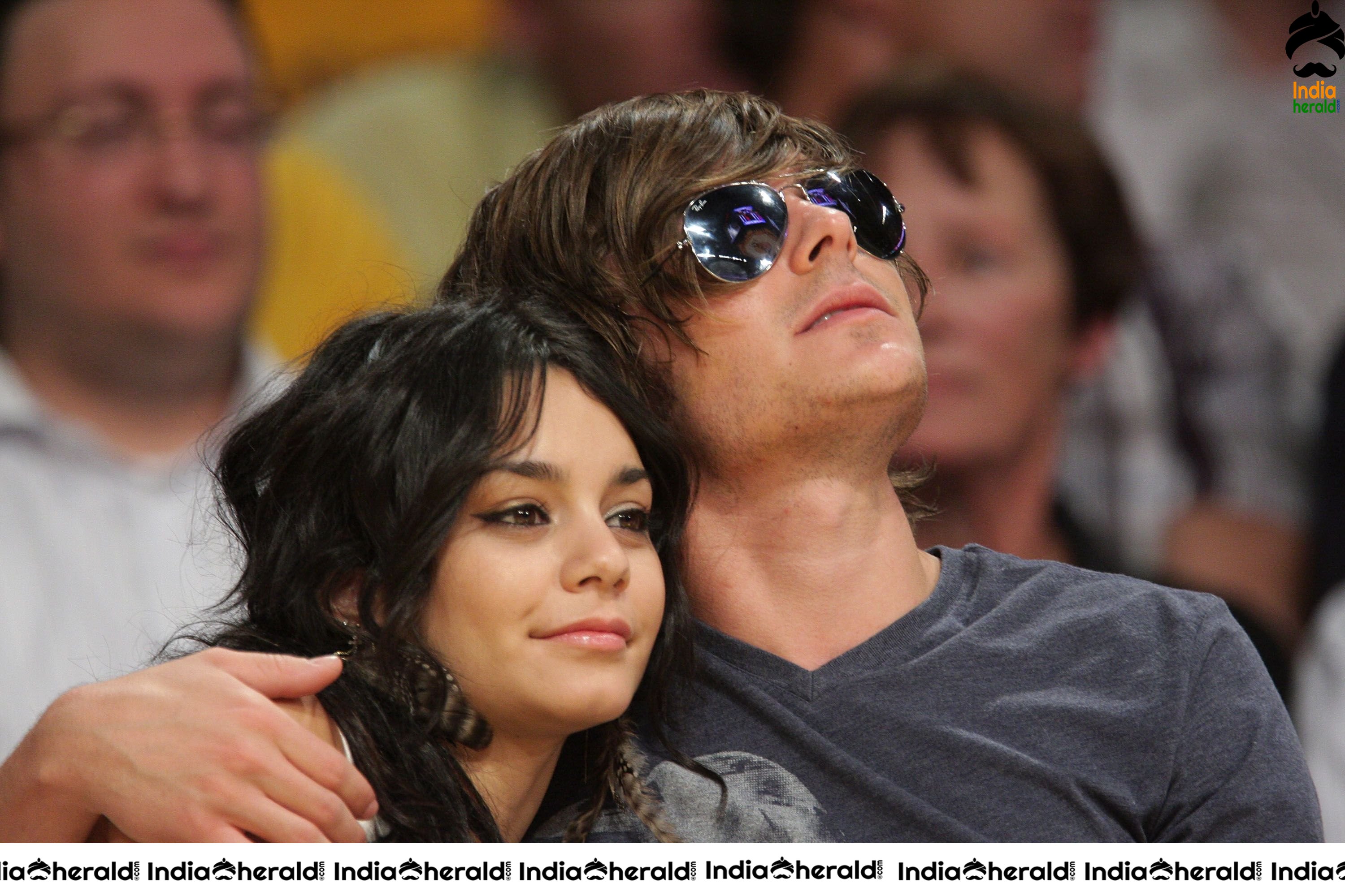 Vanessa Hudgens enjoys a NBA Game between LA Lakers and Utah with her Boyfriend