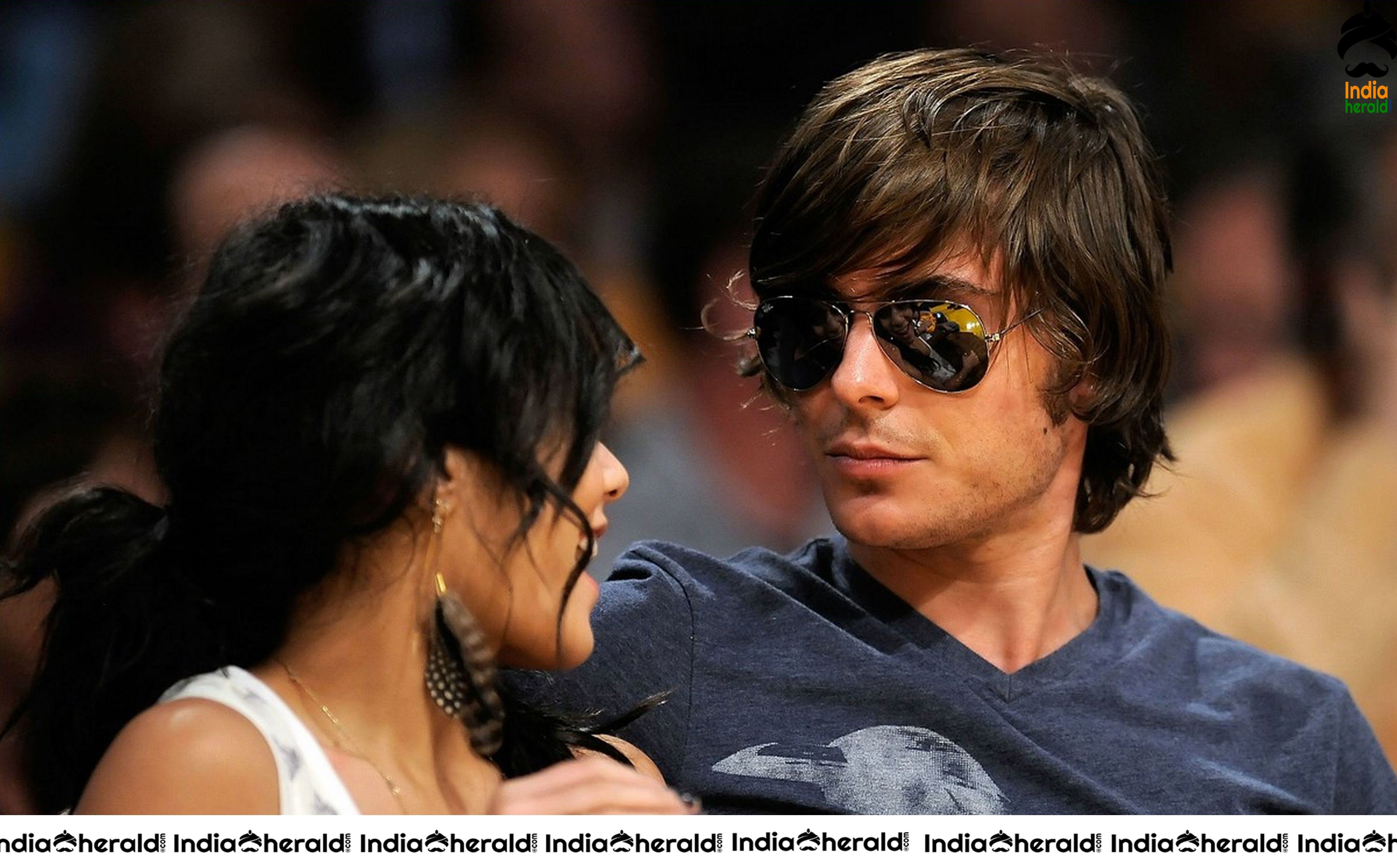 Vanessa Hudgens enjoys a NBA Game between LA Lakers and Utah with her Boyfriend