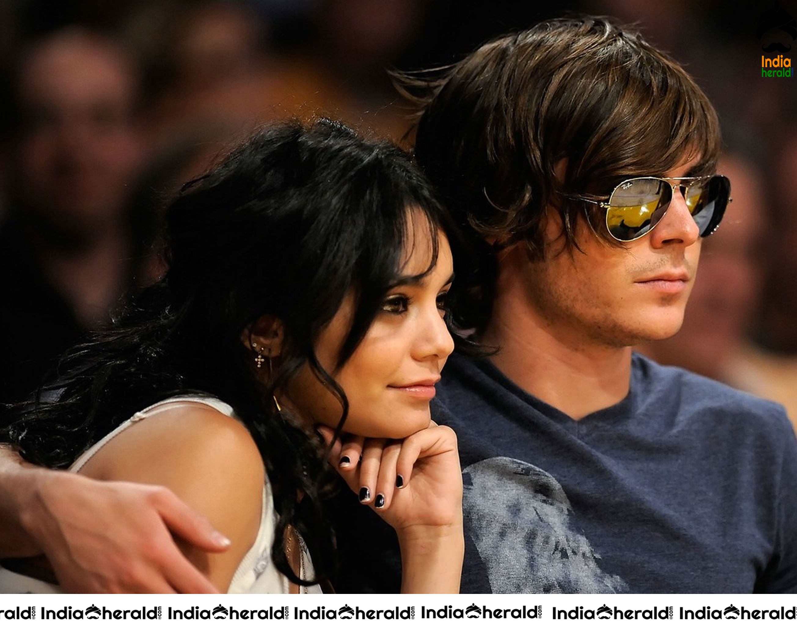 Vanessa Hudgens enjoys a NBA Game between LA Lakers and Utah with her Boyfriend
