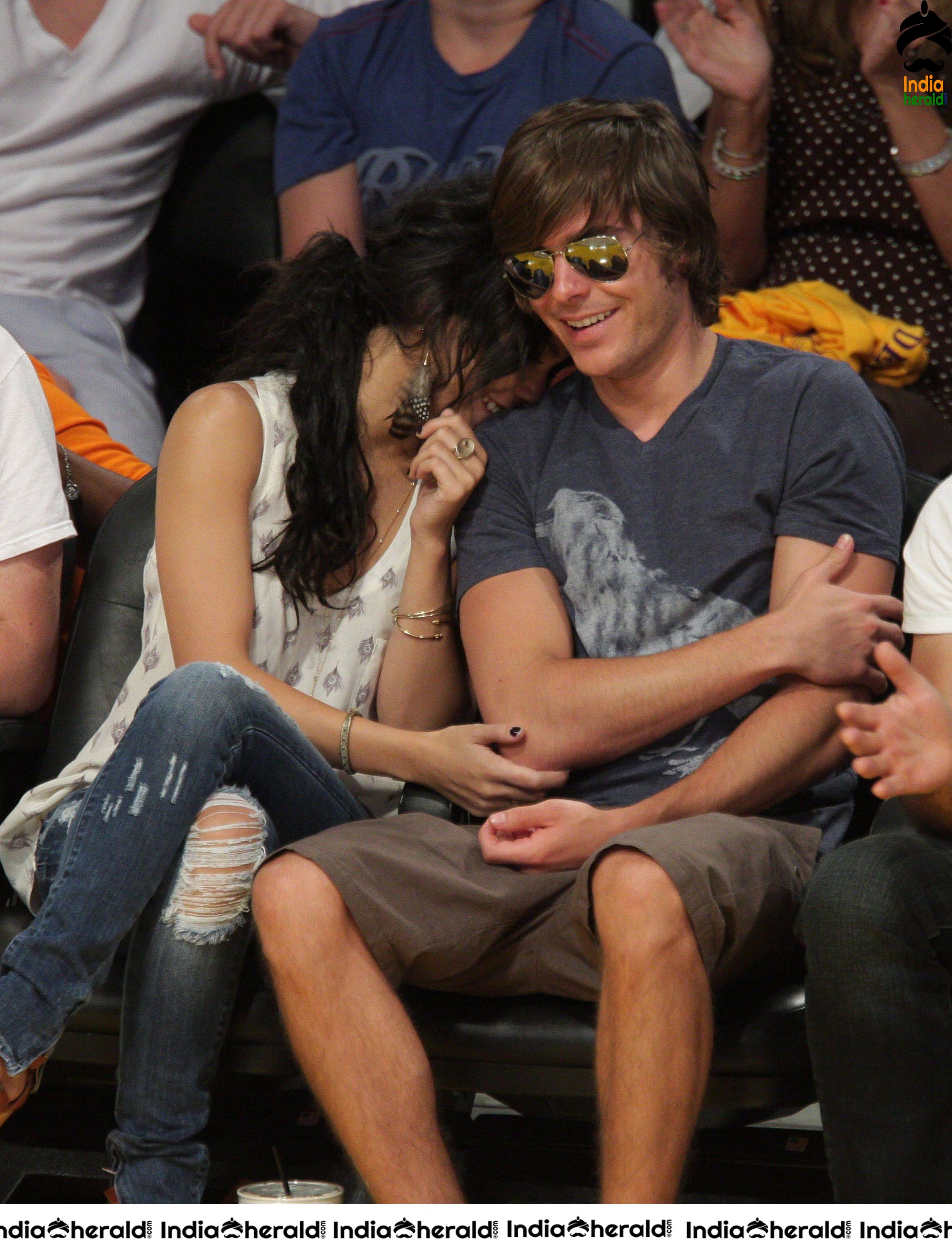 Vanessa Hudgens enjoys a NBA Game between LA Lakers and Utah with her Boyfriend