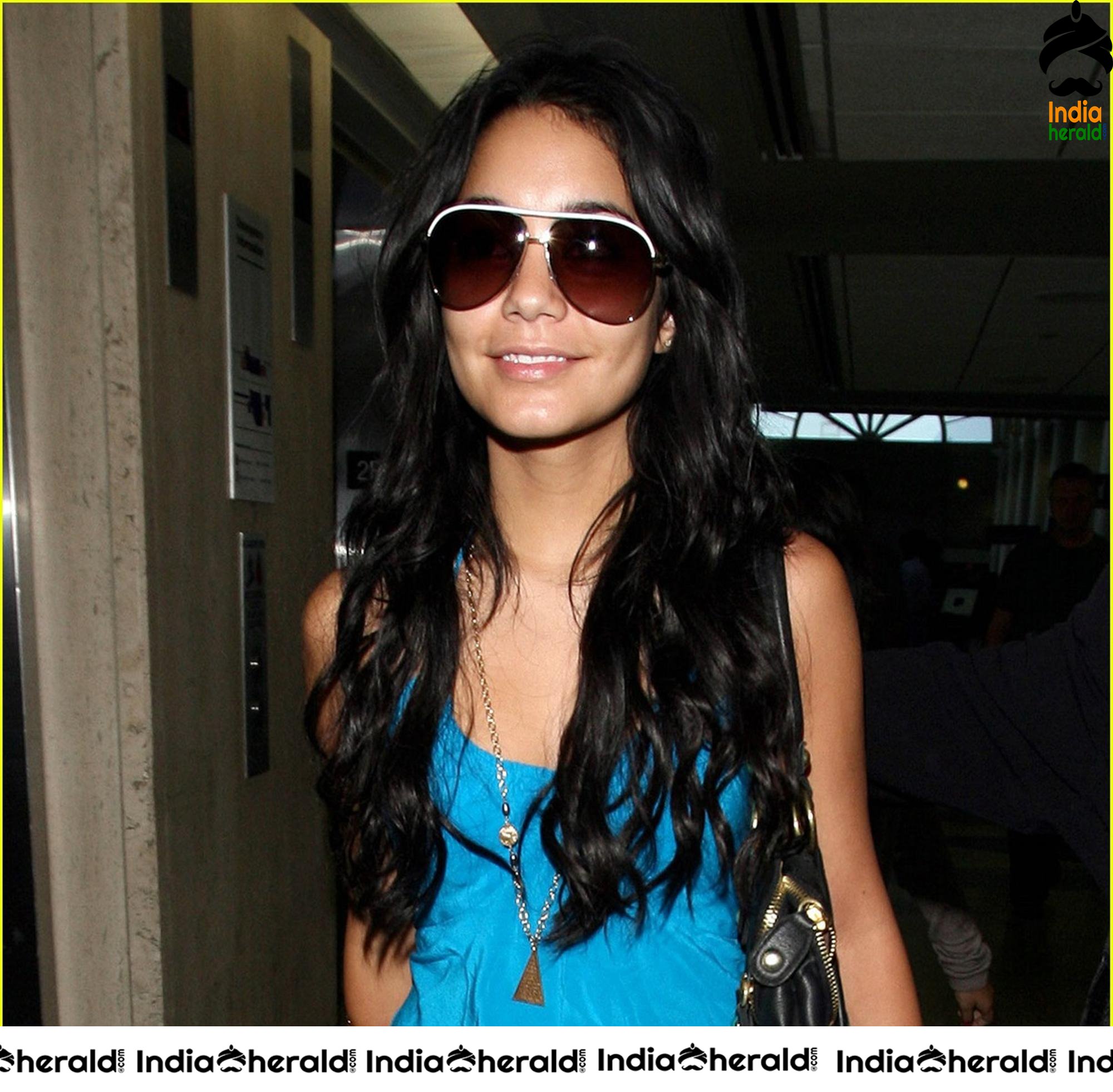 Vanessa Hudgens in Hot Blue Sleeveless as she was caught by Paparazzi