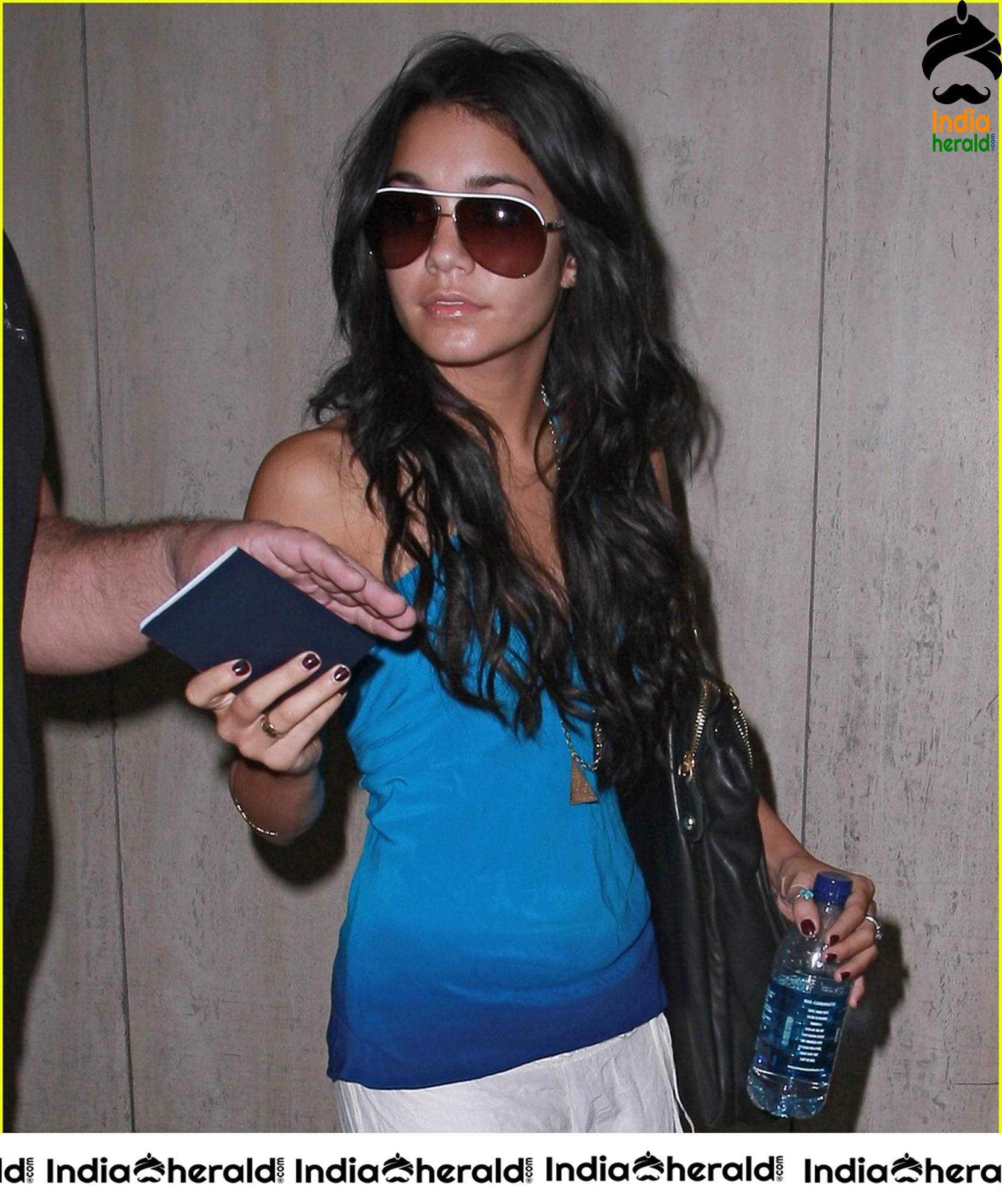 Vanessa Hudgens in Hot Blue Sleeveless as she was caught by Paparazzi