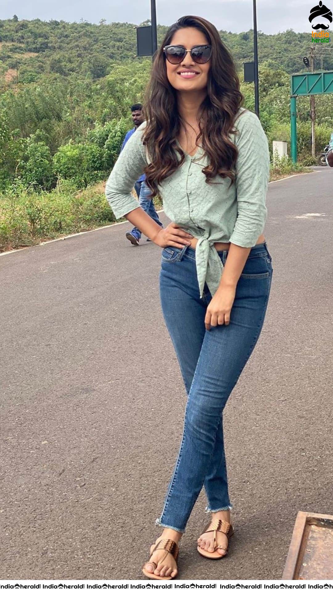 Vani Bhojan from the sets of her next flick