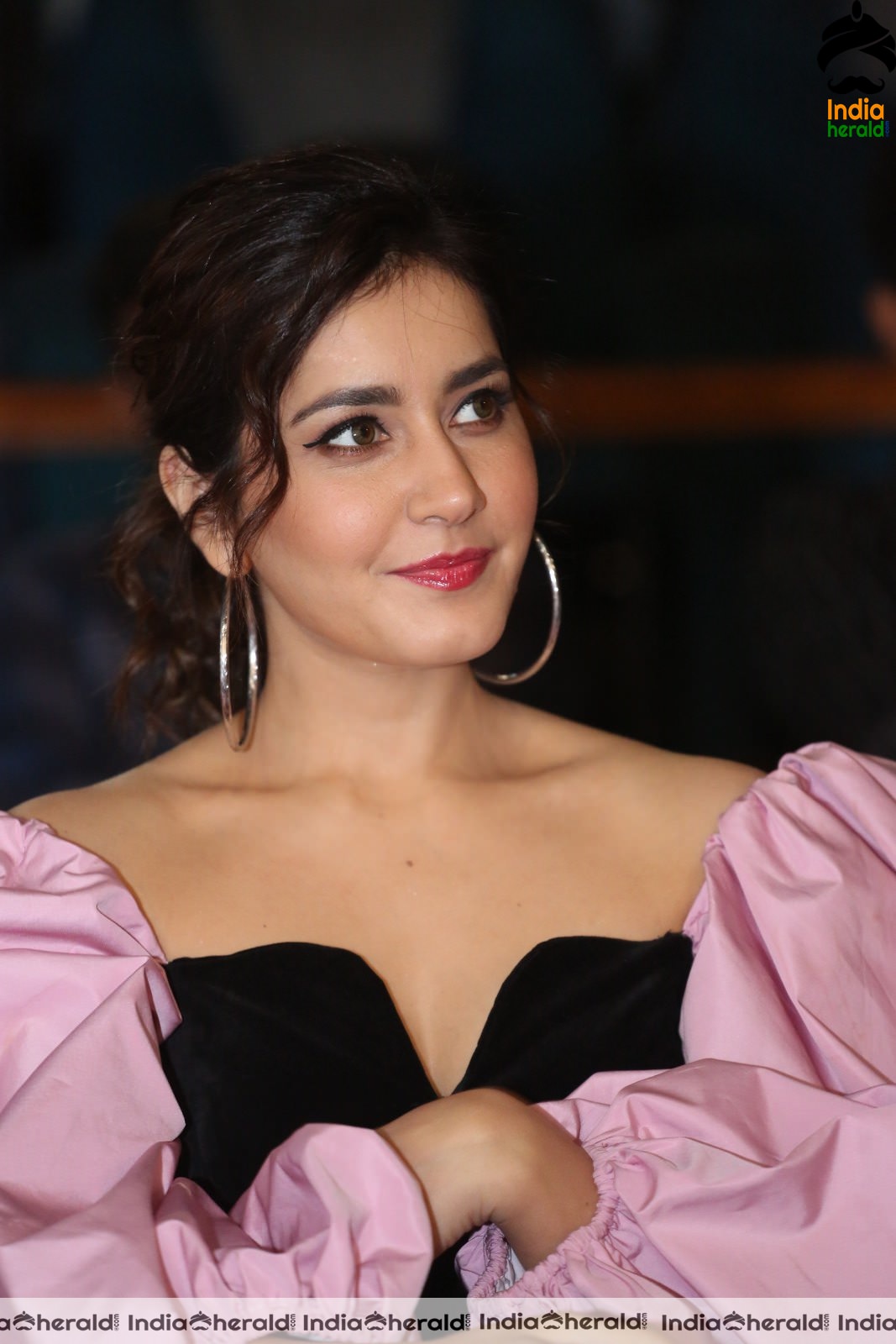 Various Expressions of Raashi Khanna during Prathi Roju Pandage Song Launch Set 1