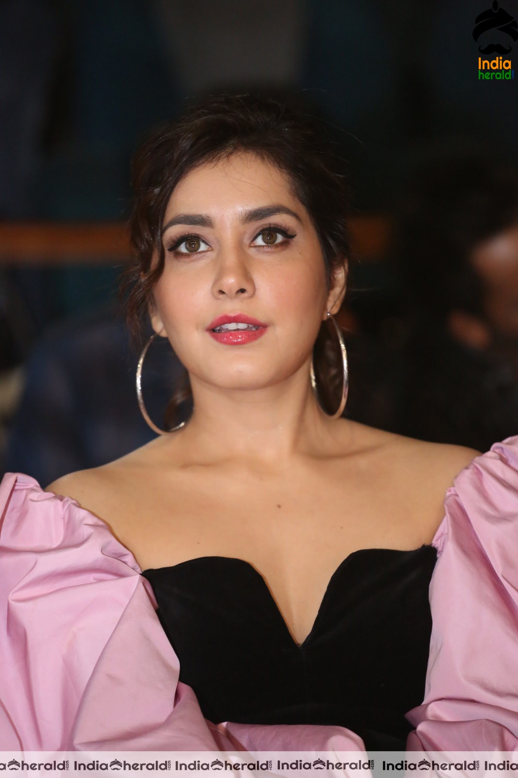 Various Expressions of Raashi Khanna during Prathi Roju Pandage Song Launch Set 1