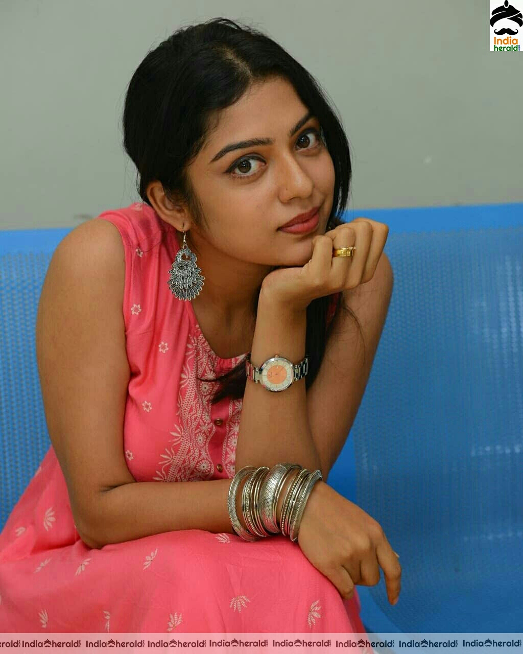 Varsha Bollamma Cute Pink Chudi Stills