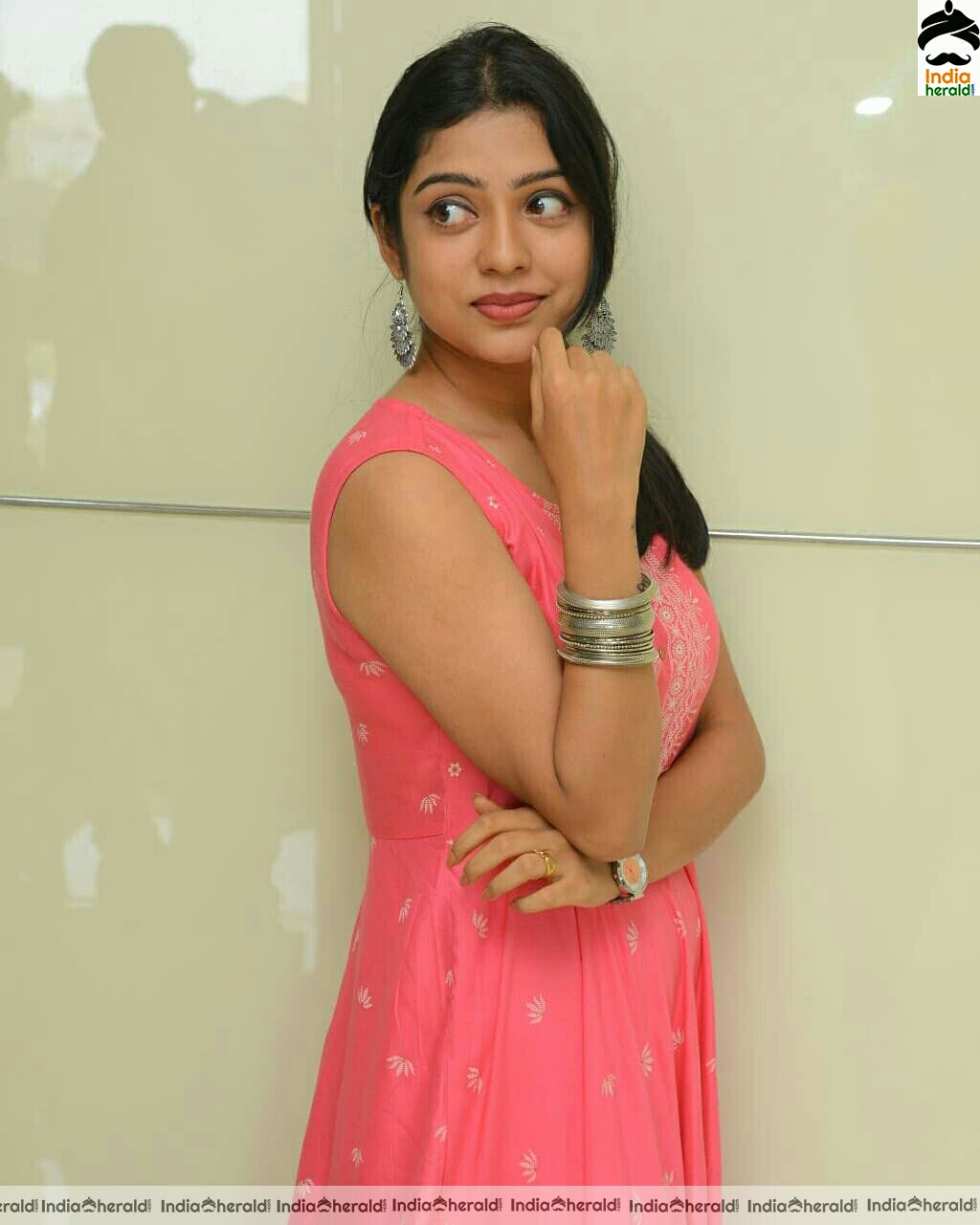 Varsha Bollamma Cute Pink Chudi Stills