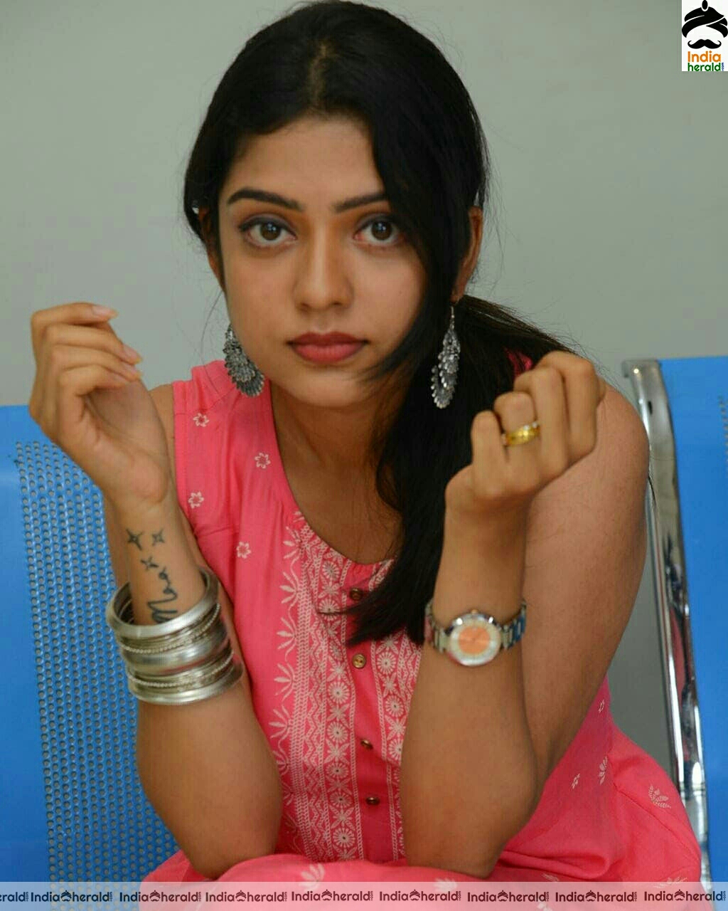 Varsha Bollamma Cute Pink Chudi Stills