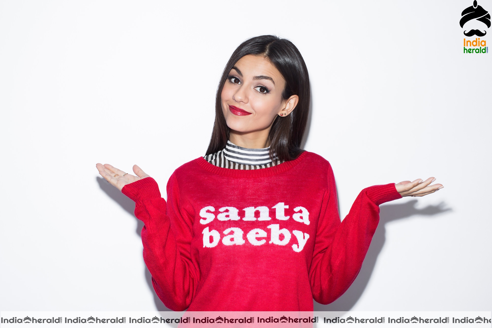 Victoria Justice Christmas Sweater Cutie Photoshoot