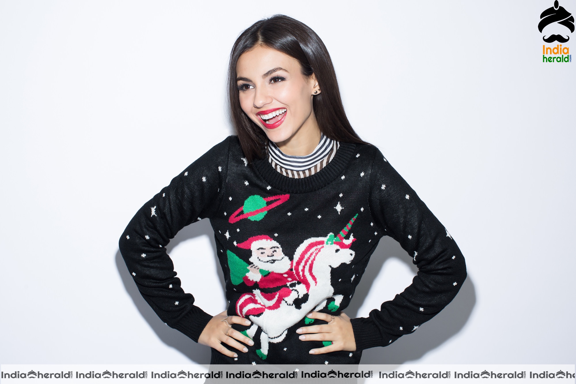 Victoria Justice Christmas Sweater Cutie Photoshoot