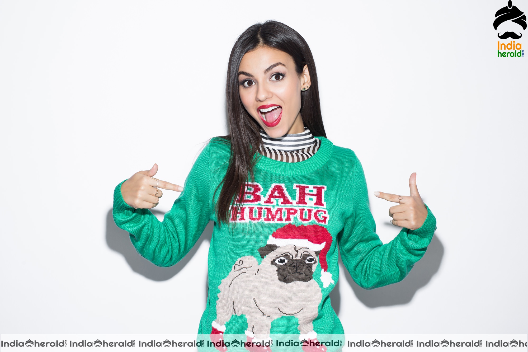Victoria Justice Christmas Sweater Cutie Photoshoot