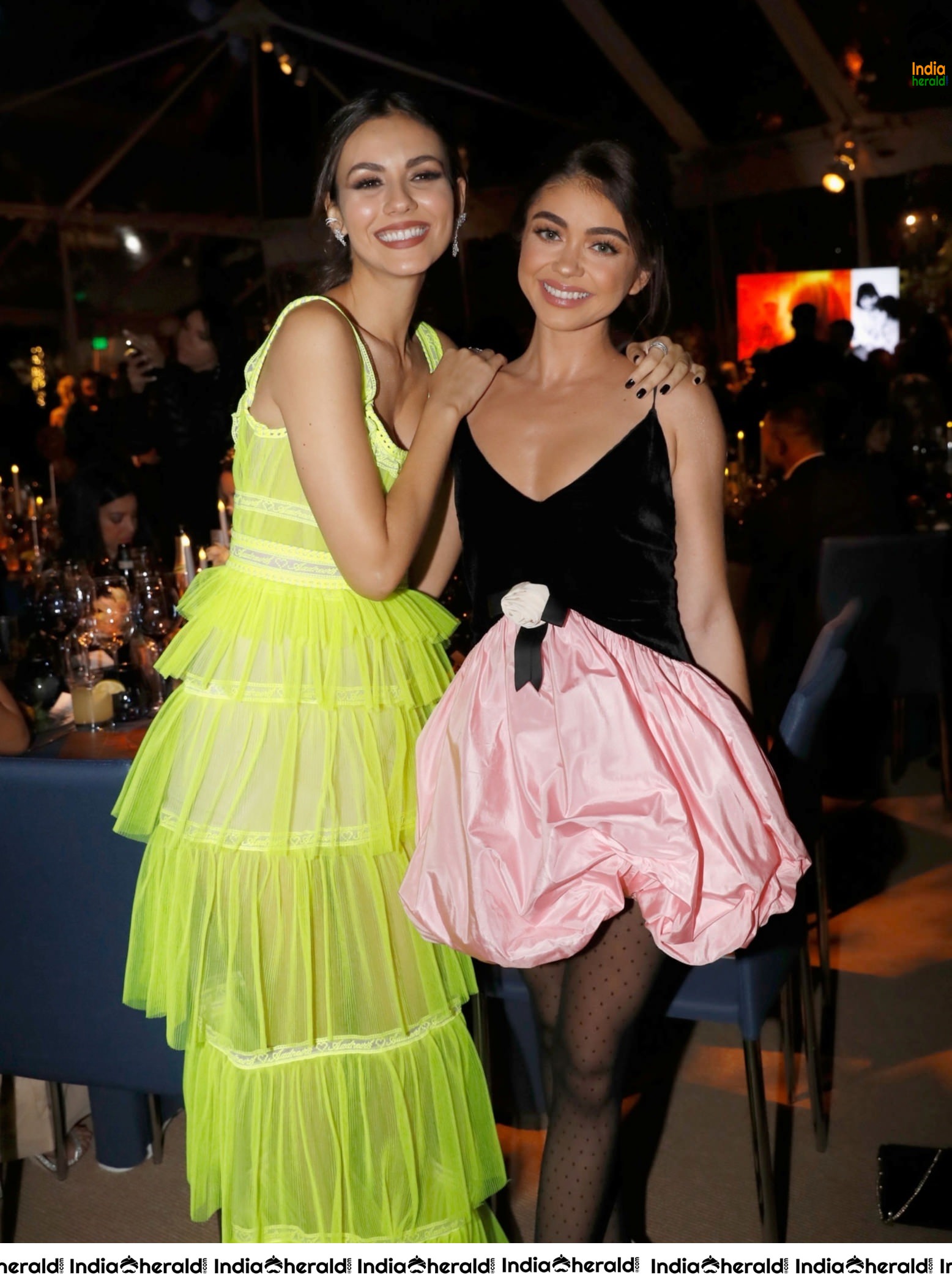 Victoria Justice Hot and Sexy in Yellow Dress at an Event Set 2