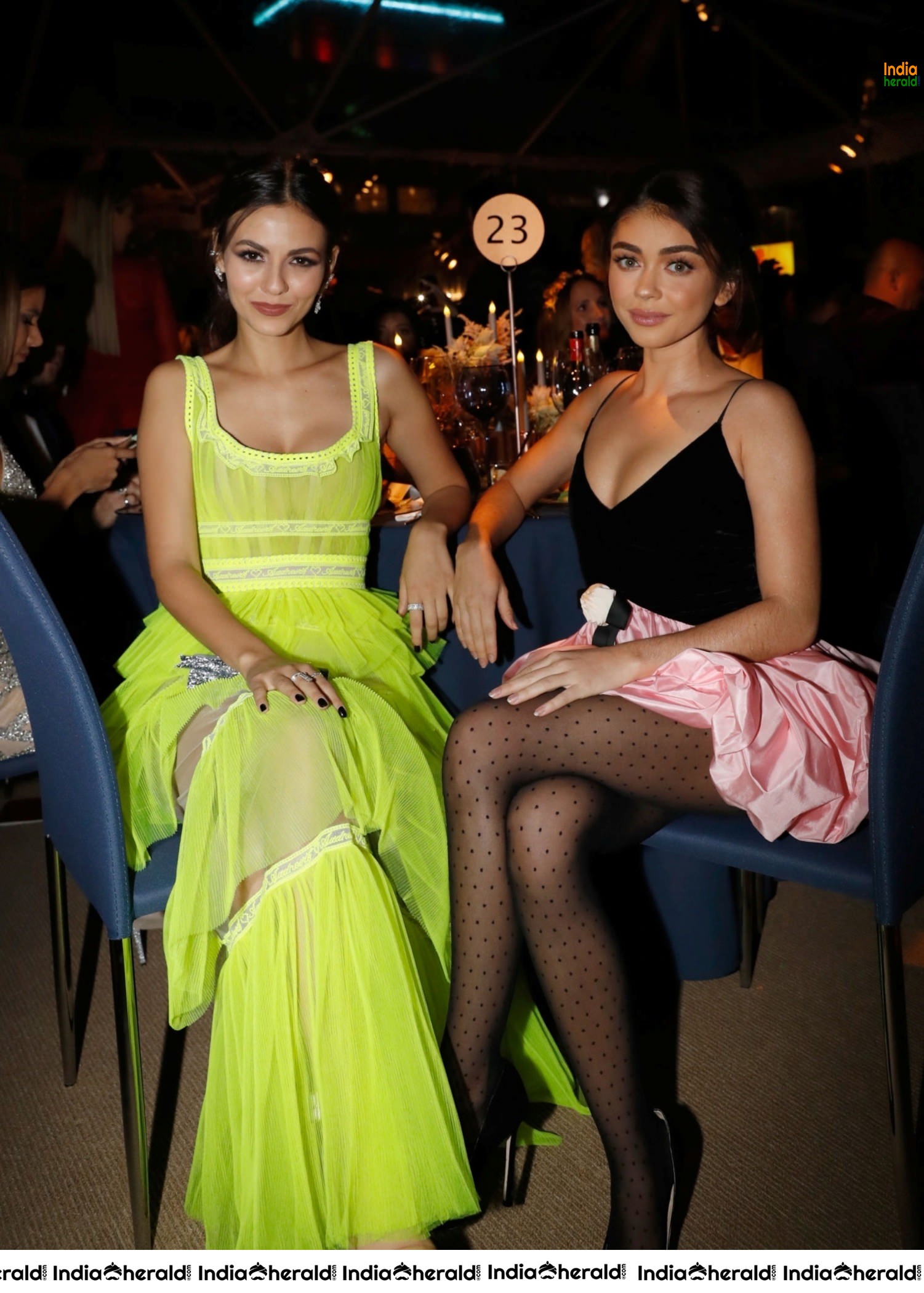 Victoria Justice Hot and Sexy in Yellow Dress at an Event Set 2