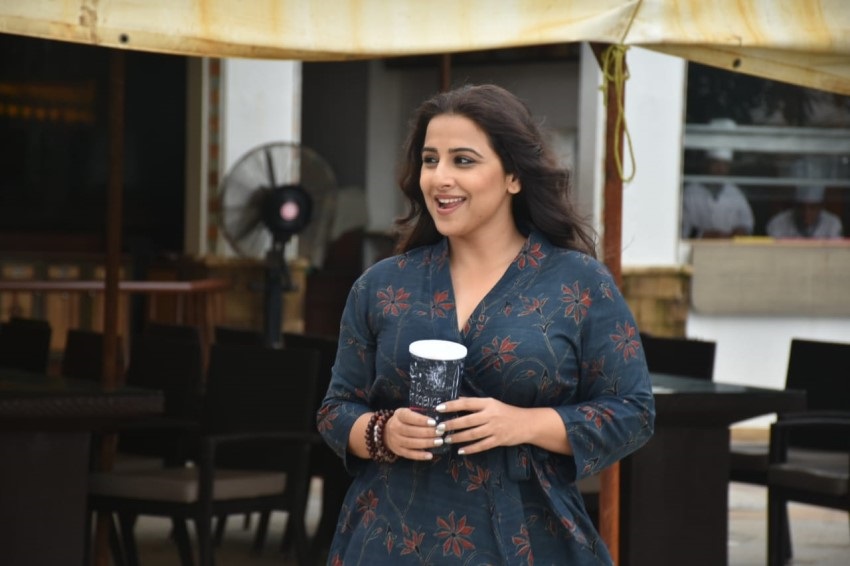 Vidya Balan At The Promotion Of Mission Mangal In Juhu