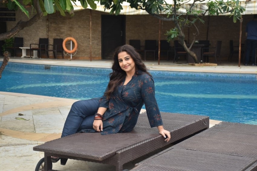 Vidya Balan At The Promotion Of Mission Mangal In Juhu