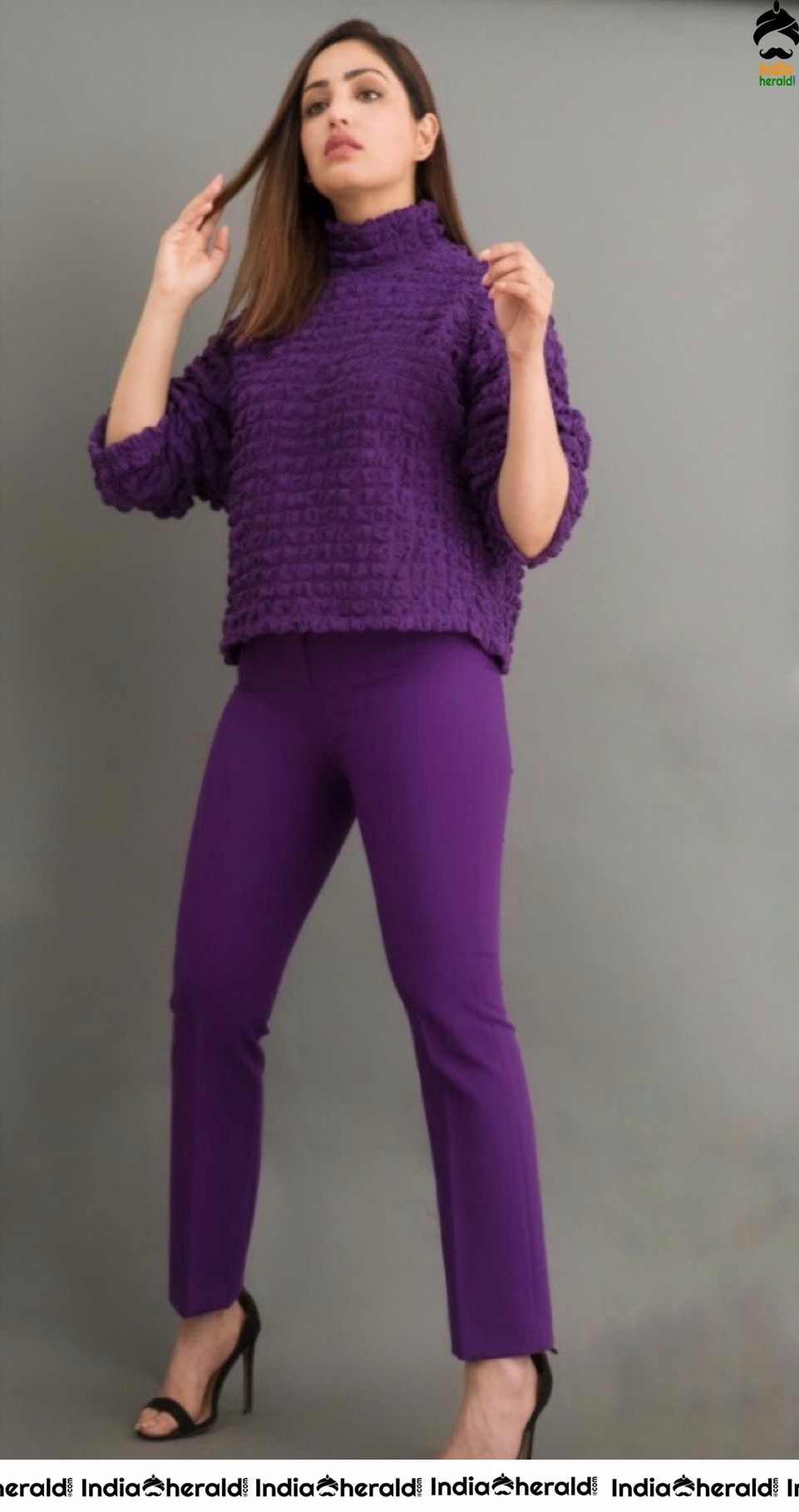Yami Gautam Latest Photos in Purple Woolen Attire
