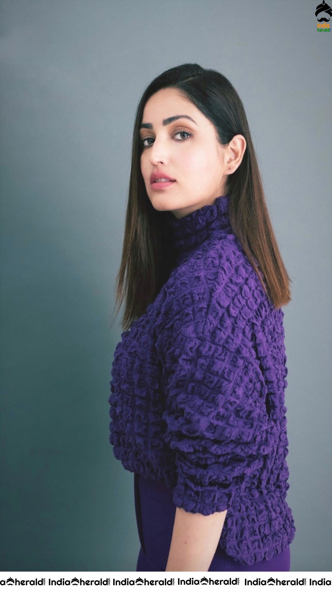 Yami Gautam Latest Photos in Purple Woolen Attire