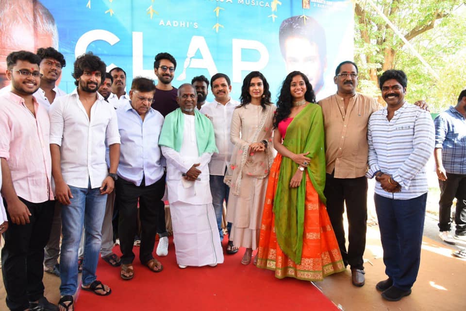 Aadhi Bilingual Sports Film Clap Launched