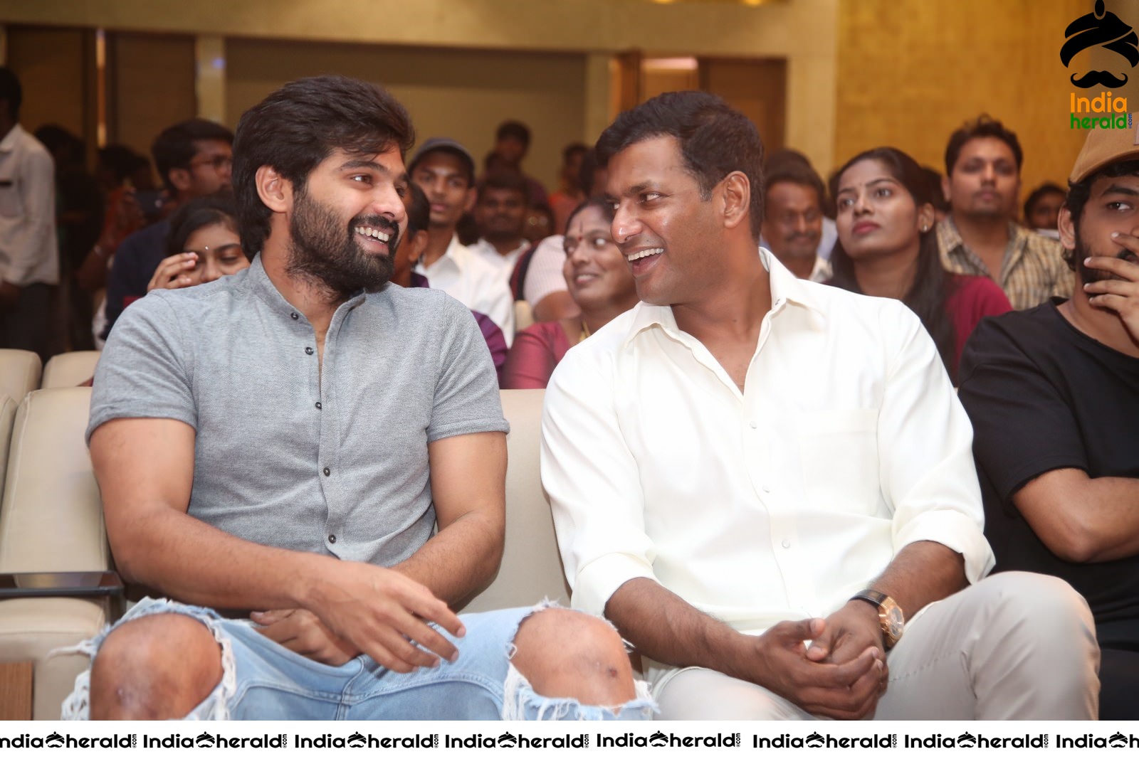 Actors having a lighter moment and is all smiles at Action Pre Release Event Set 2