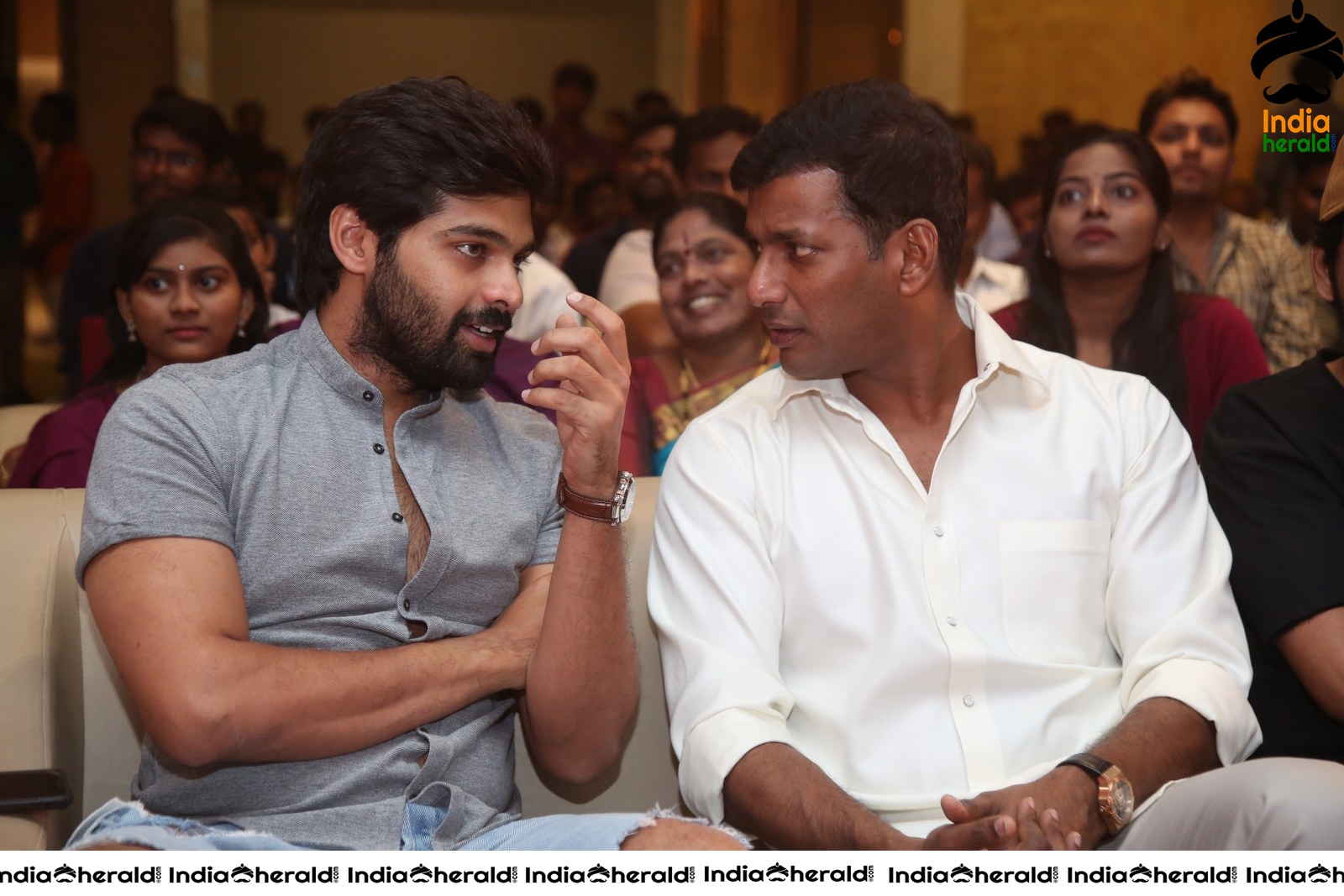 Actors having a lighter moment and is all smiles at Action Pre Release Event Set 2