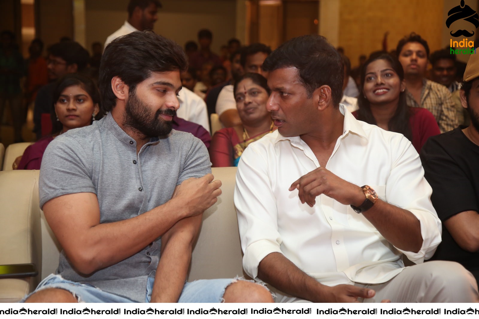 Actors having a lighter moment and is all smiles at Action Pre Release Event Set 2