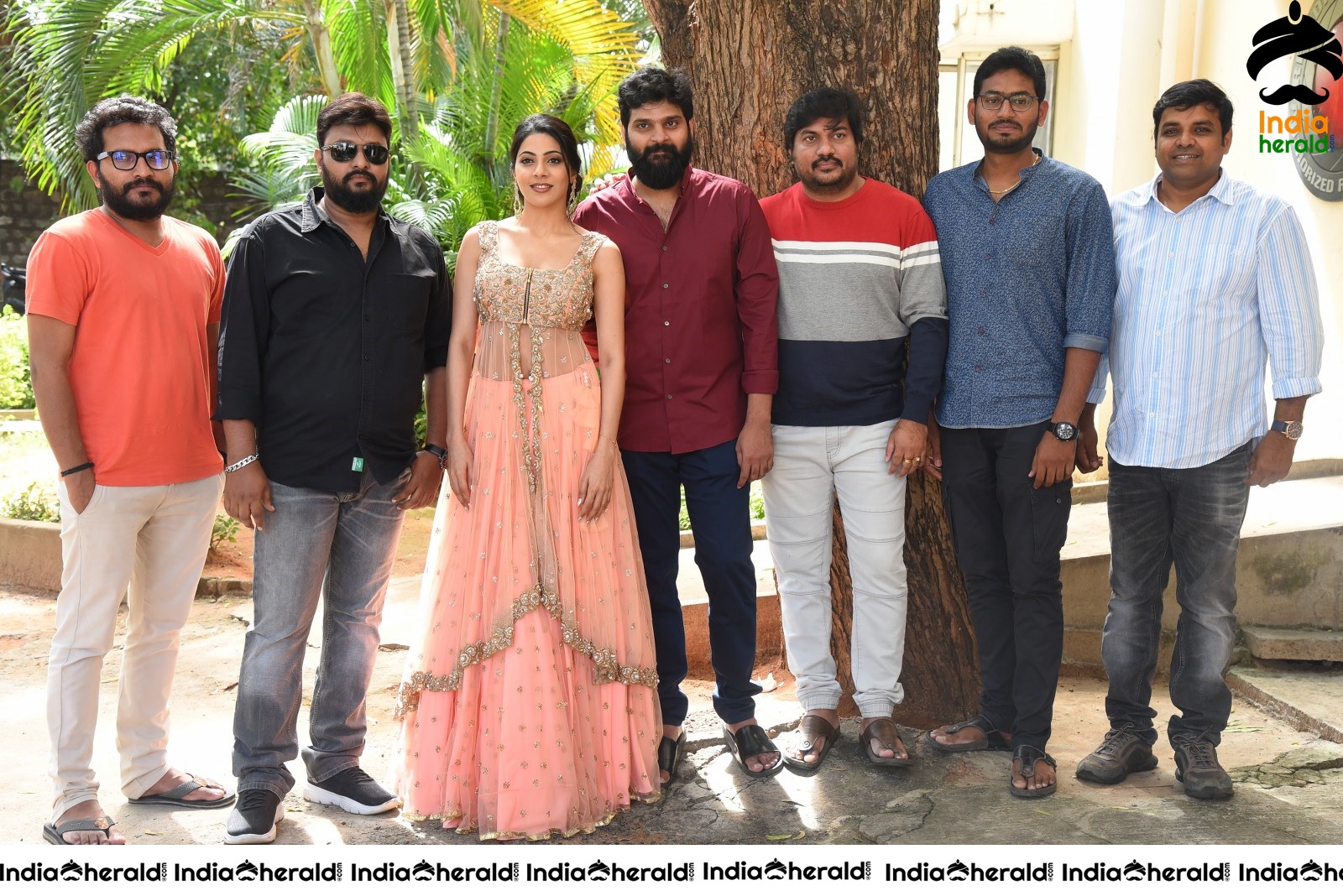 Actors of Thippara Meesam Group Photo Outdoors