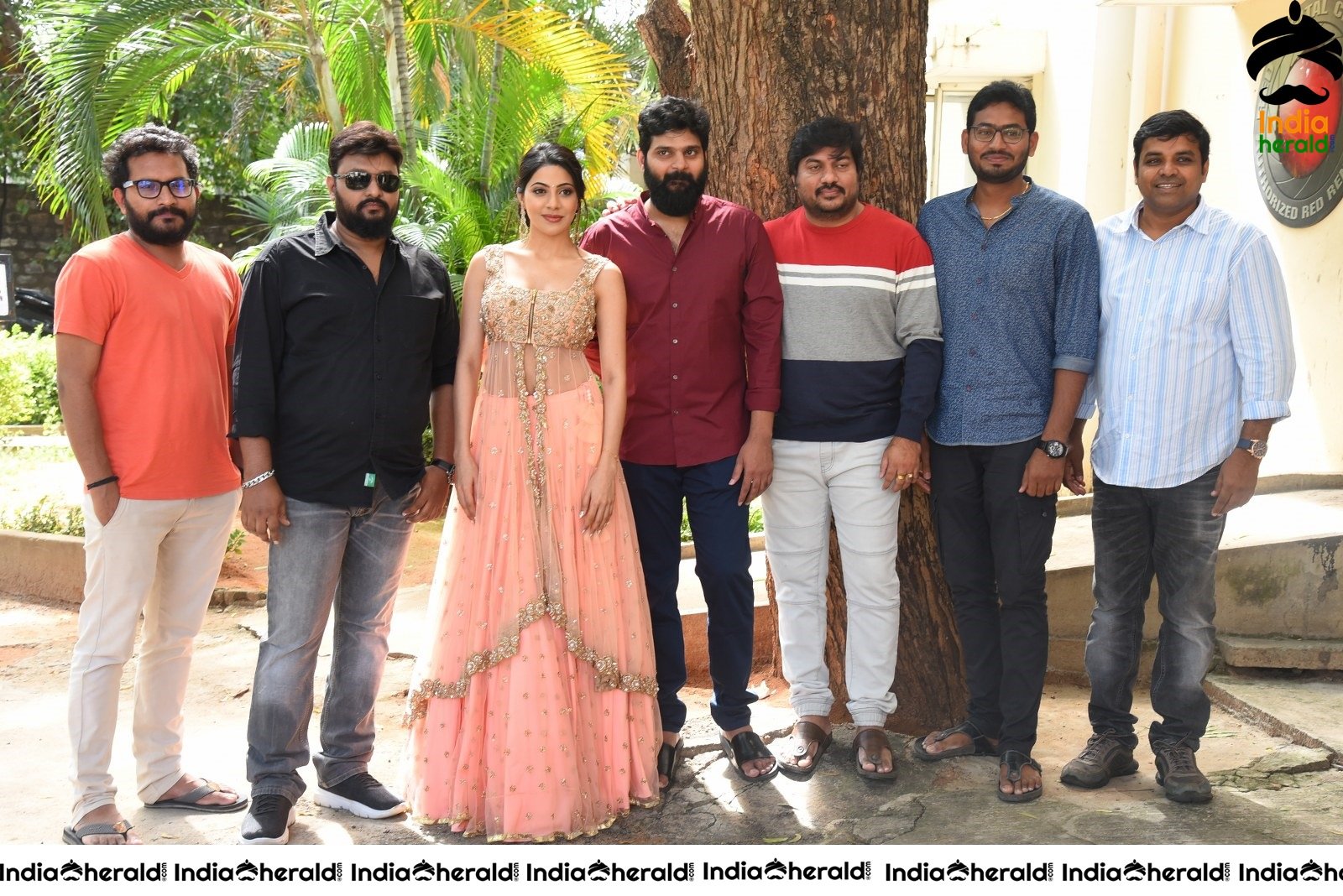 Actors of Thippara Meesam Group Photo Outdoors