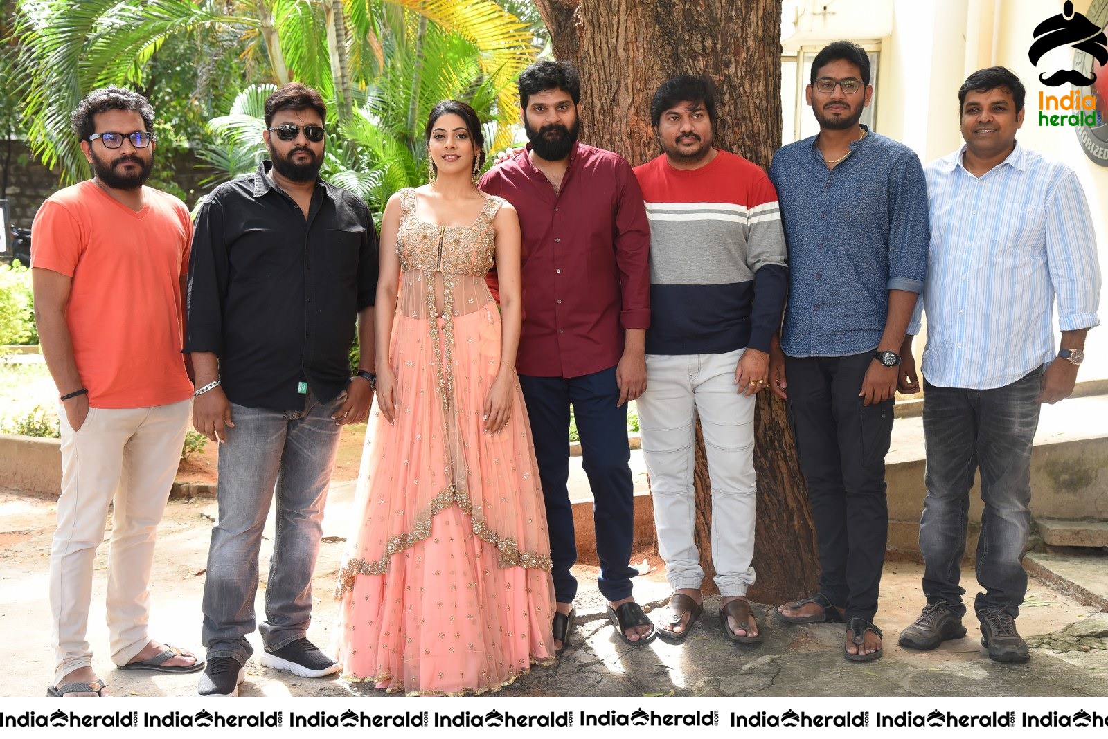 Actors of Thippara Meesam Group Photo Outdoors