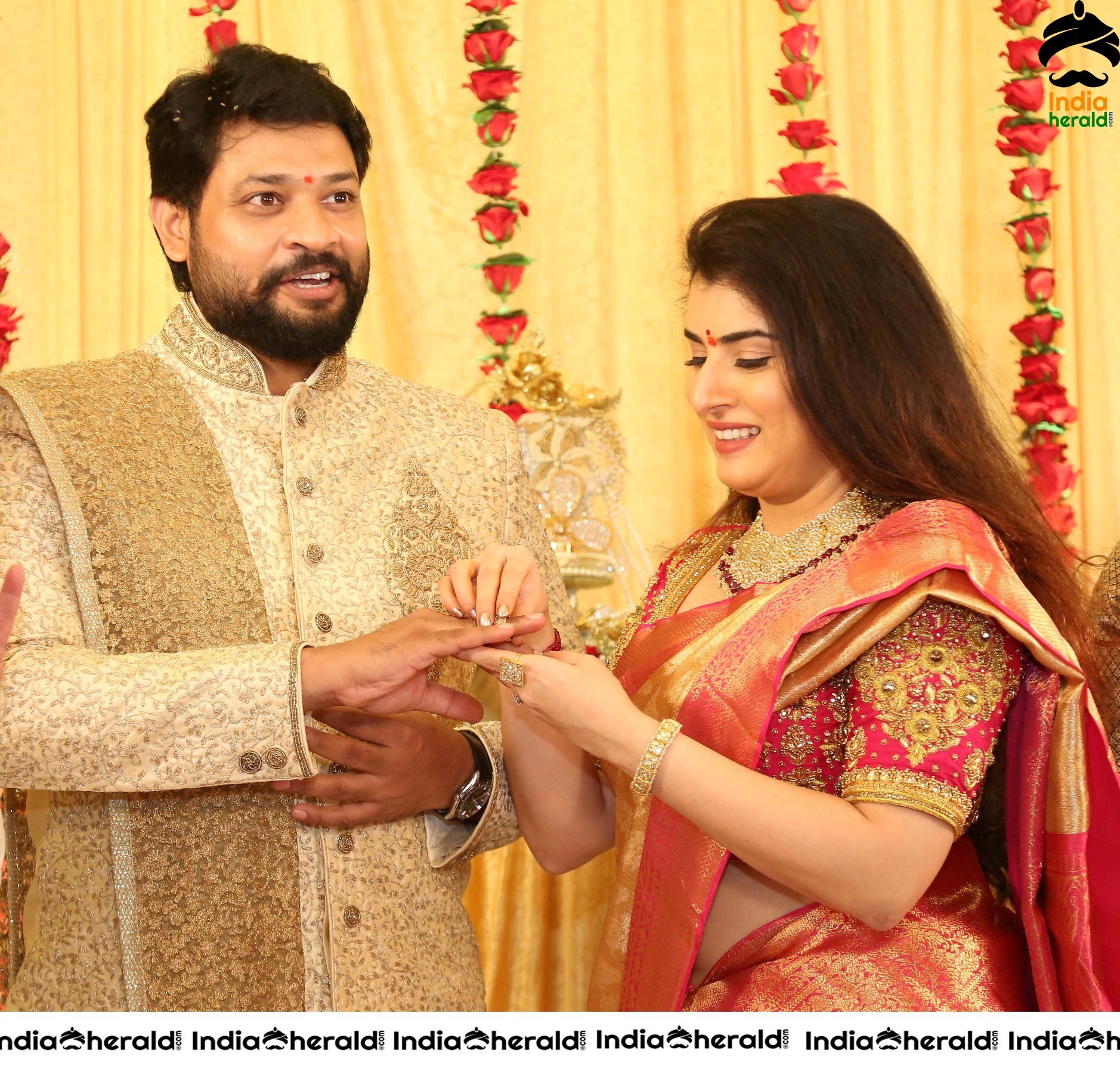 Actress Archana Veda Engagement with Jagadeesh Set 1