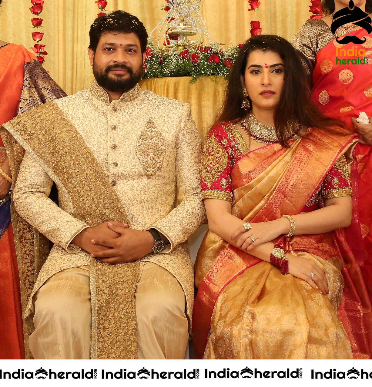 Actress Archana Veda Engagement with Jagadeesh Set 1