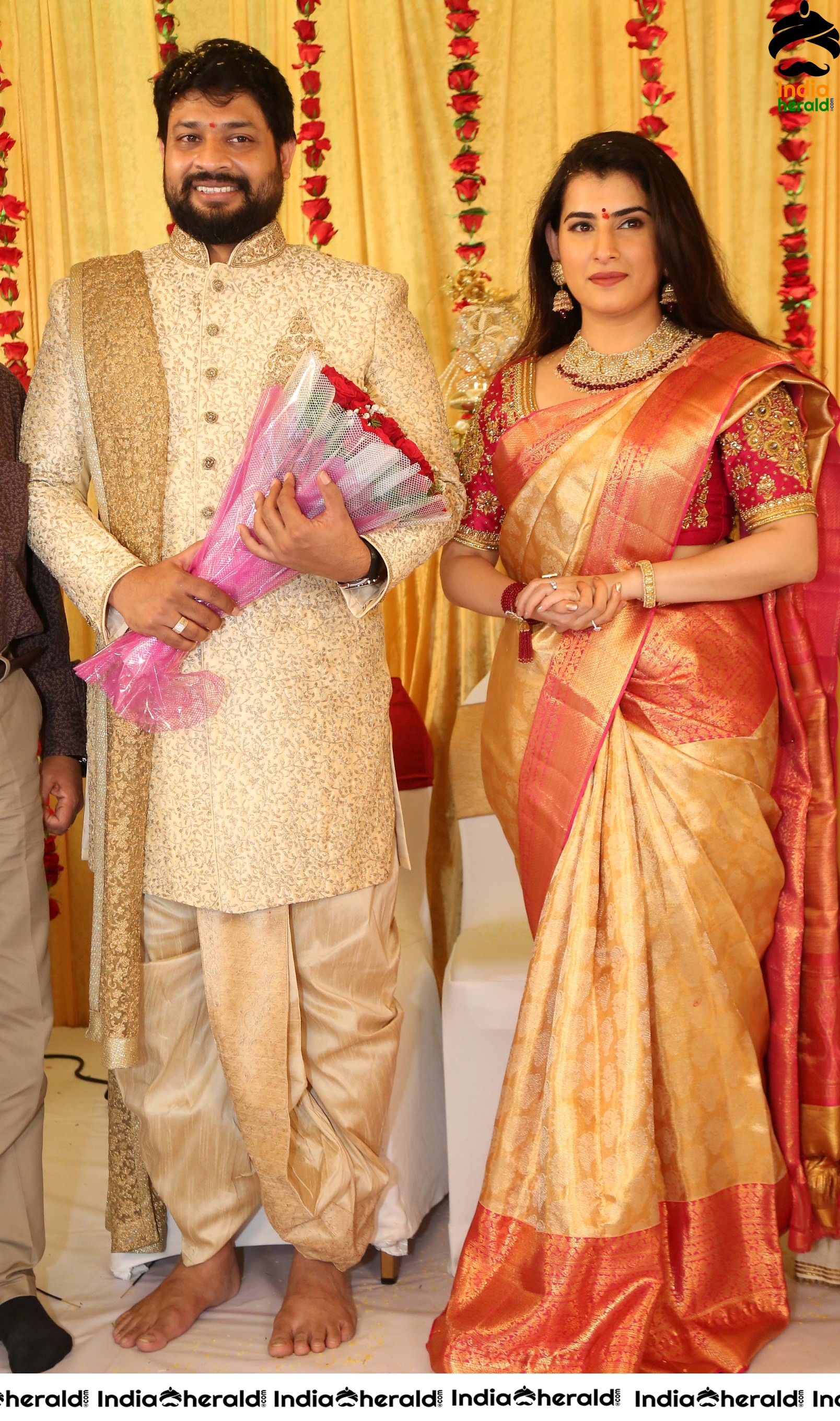 Actress Archana Veda Engagement with Jagadeesh Set 1