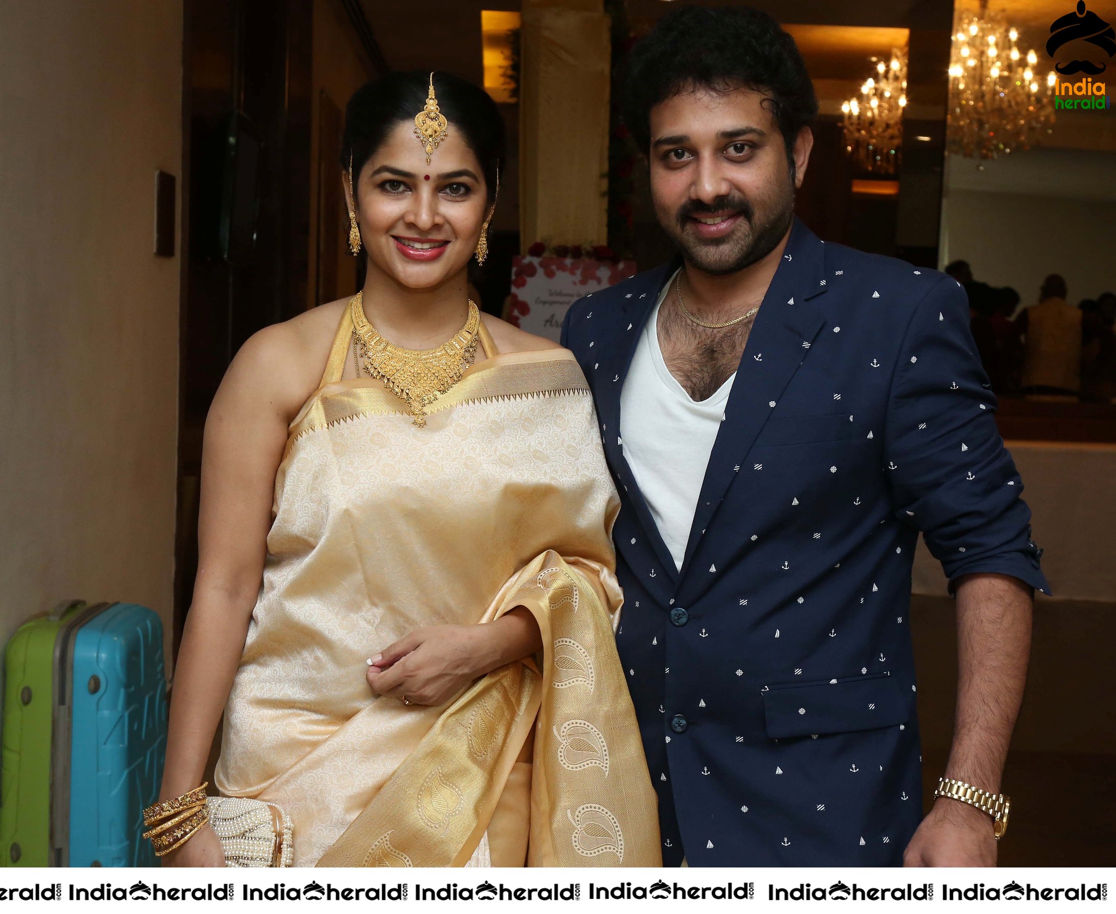 Actress Archana Veda Engagement with Jagadeesh Set 2