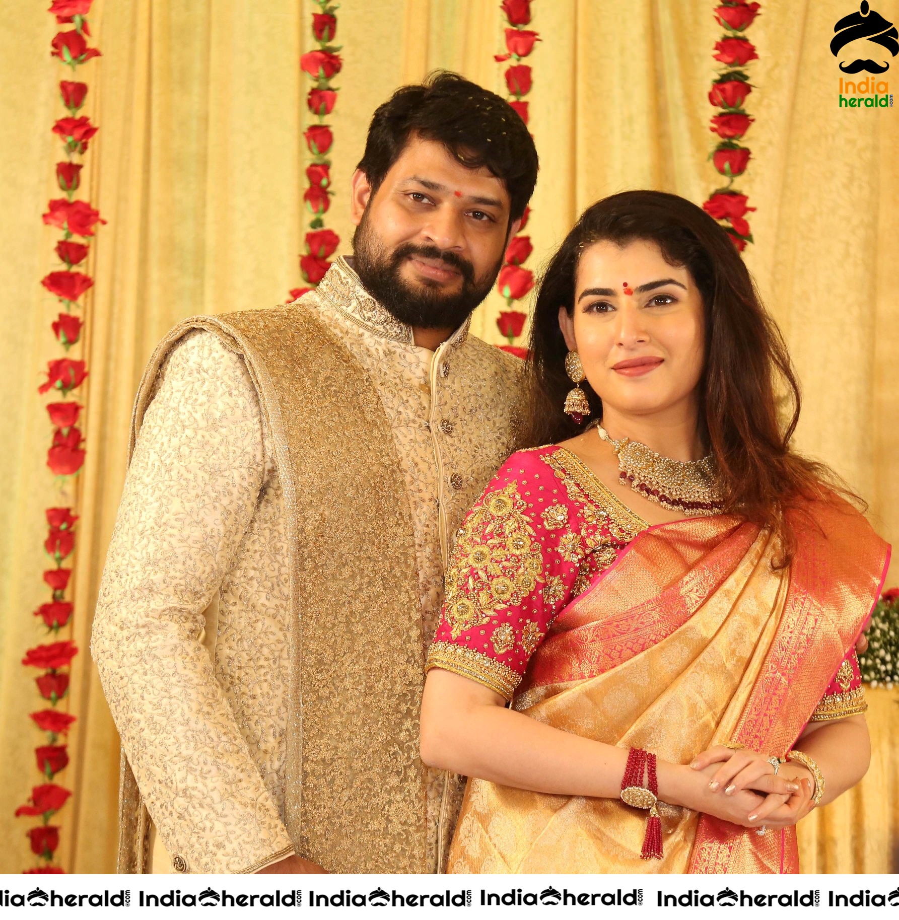 Actress Archana Veda Engagement with Jagadeesh Set 2